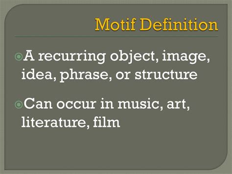 motif definition music: Music can serve as a motif in literature just as it does in the world around us.